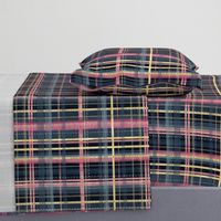 Elegant Dark Plaid with Gold Effect