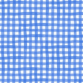 watercolour gingham in blue large scale tablecloth check by Pippa Shaw