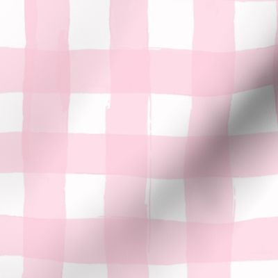 watercolour gingham in pink wallpaper XL scale tablecloth check by Pippa Shaw