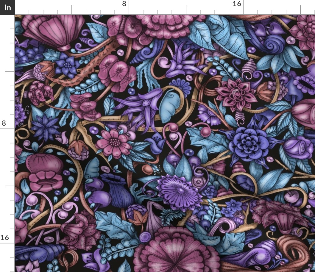 Vines and Flowers—Titanium colors 2