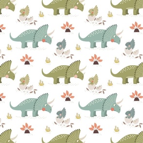 Triceratops family green