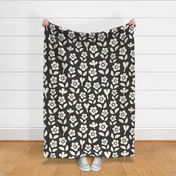 Black and white paper cut flowers large