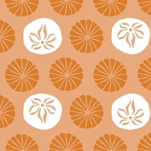 Large - Sand Dollars: Orange and White