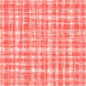Red and White Hemp Rope Texture Plaid Squares Coral Red EC5E57 Natural White FEFDF4 Fresh Modern Abstract Geometric