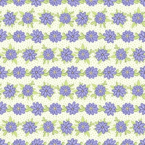 Small Scale Floral Stripes in Lilac and Honeydew