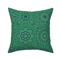 Kaleidoscope Cheater in Sage Green Turquoise and White