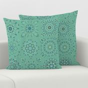Kaleidoscope Cheater in Mint Green Turquoise and White