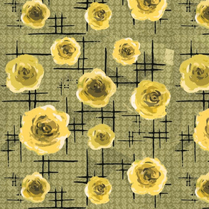 Mid-century yellow roses