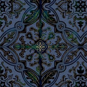 delft tiles midnight blue - large Size