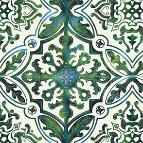 delft tiles green - large scale