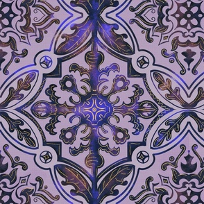 delft tiles lilac