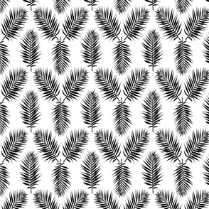Palm leaves Black and white