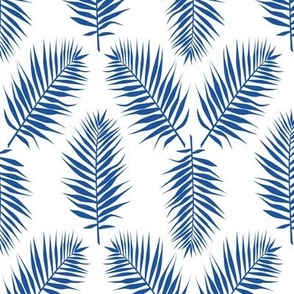Palm leaves blue