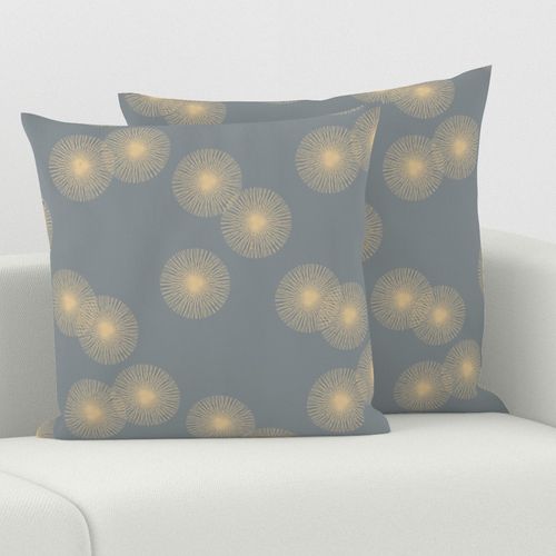 floating bursts // gold on gray // large