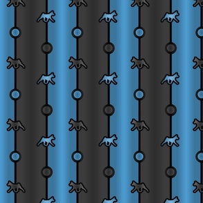 Basenji Bead Chain - blue black