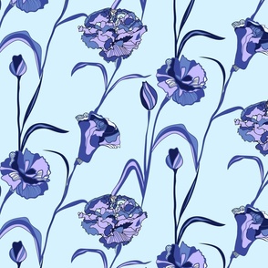 Mod Carnations purple/pale blue