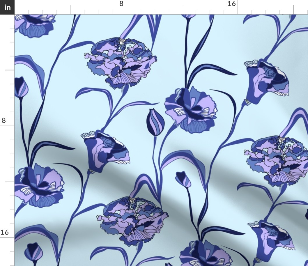 Mod Carnations purple/pale blue