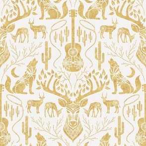 Home on the Range - Southwest Damask (Gold)