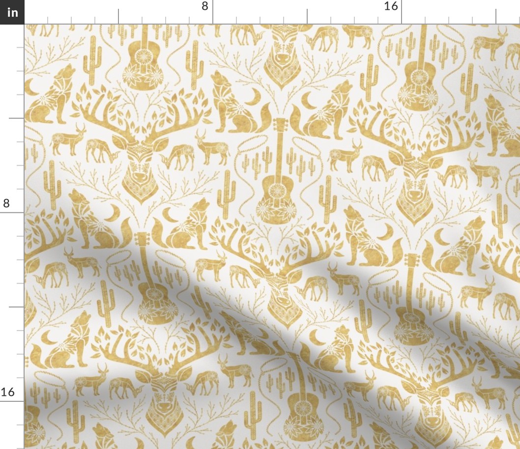 Home on the Range - Southwest Damask (Gold)