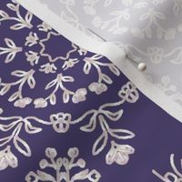 Fake Silver Floral Kaleidoscopes with Hidden Butterflies on Dusty Purple