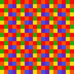 Rainbow Checkerboard Squares