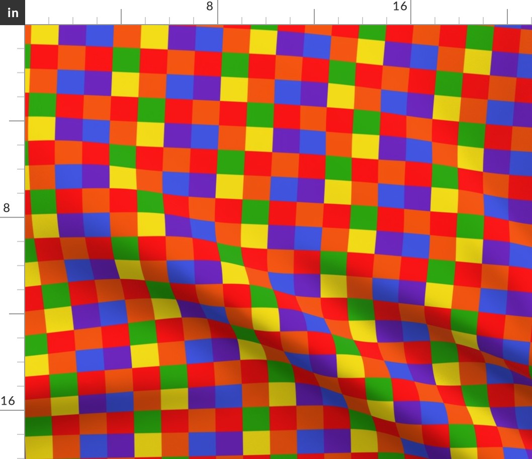 Rainbow Checkerboard Squares