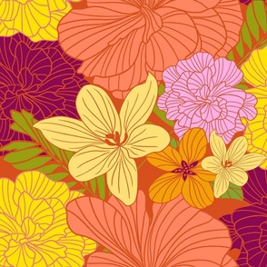 Retro Floral Wallpaper