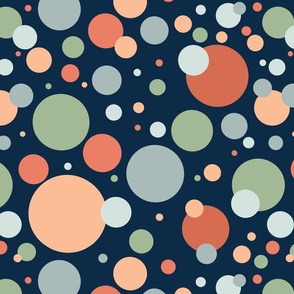 Polka dots navy background coordinate
