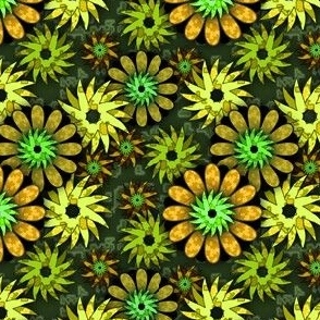 Fun Flowers in Green