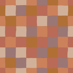 Hand Drawn Checkers - Large - Earth Tones