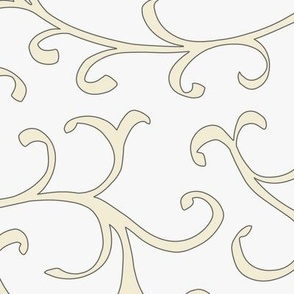 Cotton Tail with Sandstone Beige Flourish - large scale