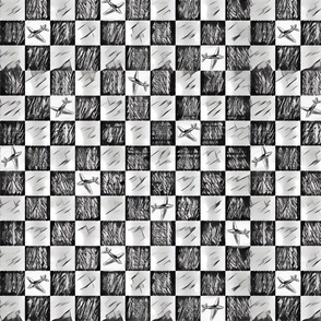 Checkered - B&W Pencil with planes
