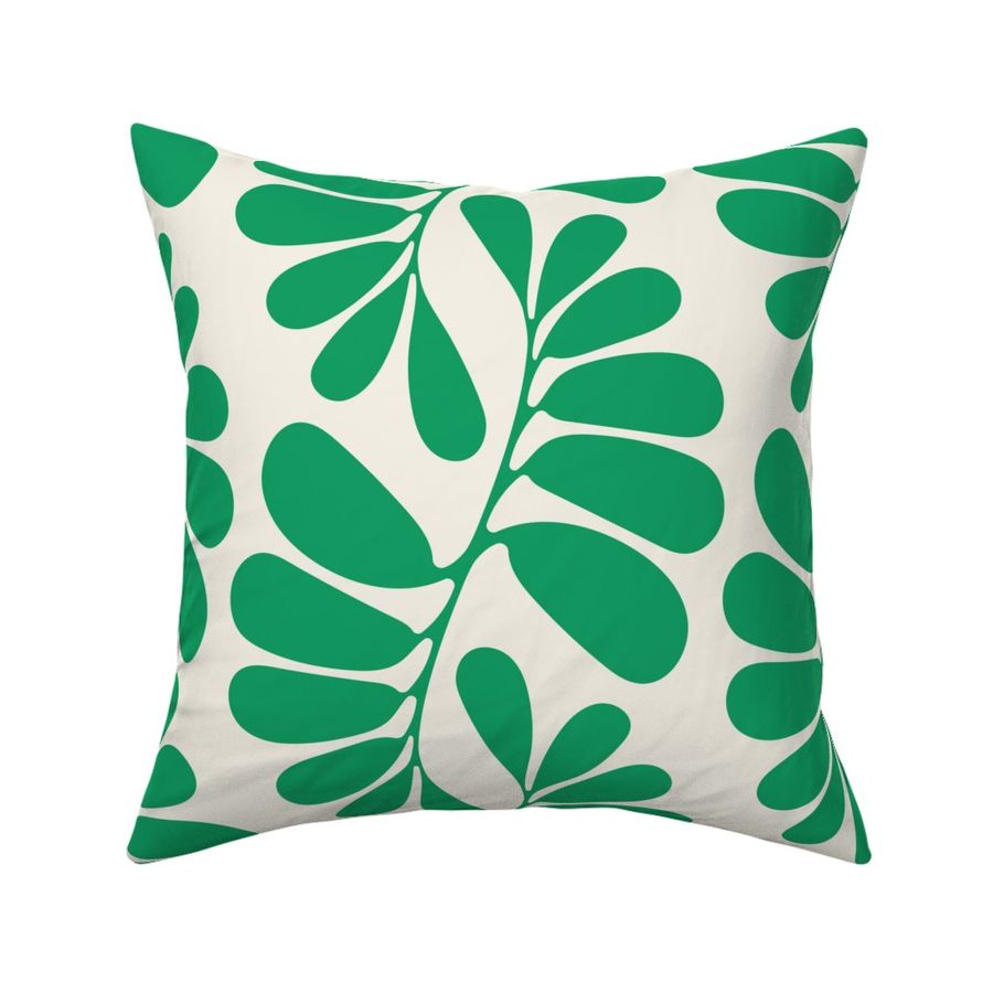 Palm leaves emerald green large