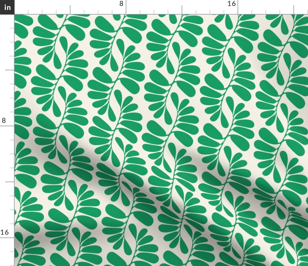 Palm leaves emerald green 