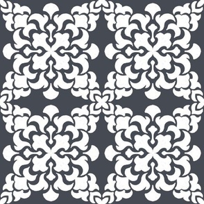 Square Charcoal & White Tile Pattern