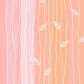 abstract lines  and leaves on a color gradient