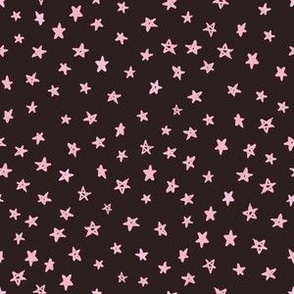Pink Stars In Charcoal 6x6