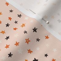 Cute Halloween Stars 6x6 Black, White, Orange Whimsical Witchy Stars 