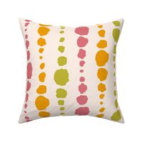 Jumbo scale watermelon pink, lime green and marigold orange organic spots, for large scale decor items like cotton duvet covers, peel and stick wallpaper, festive table linen and bedroom curtains.