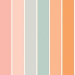 Boho Stripes 12x12 Vertical Stripes Striped Pink, Peachy And Baby Blue