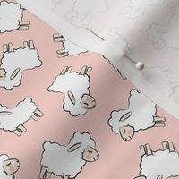 (small scale) Lambs - cute lambs - sheep - pale pink toss - spring easter - C22