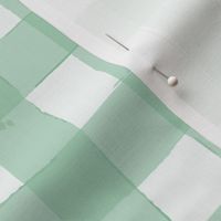 watercolour gingham in green wallpaper XL scale tablecloth check by Pippa Shaw