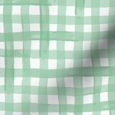 watercolour gingham in green large scale tablecloth check by Pippa Shaw