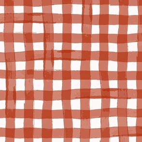 watercolour gingham in burgundy wallpaper XL scale tablecloth check by Pippa Shaw