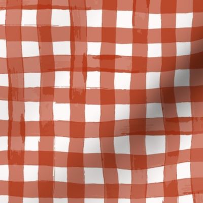 watercolour gingham in burgundy large scale tablecloth check by Pippa Shaw