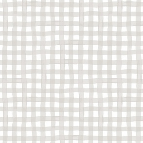 watercolour gingham in linen grey large scale tablecloth check by Pippa Shaw