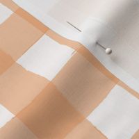 watercolour gingham in apricot wallpaper XL scale tablecloth check by Pippa Shaw