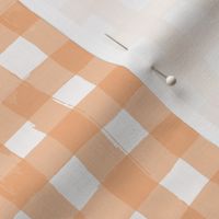 watercolour gingham in apricot large scale tablecloth check by Pippa Shaw