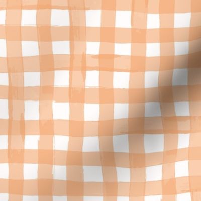 watercolour gingham in apricot large scale tablecloth check by Pippa Shaw