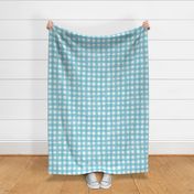 watercolour gingham in turquoise wallpaper XL scale tablecloth check by Pippa Shaw